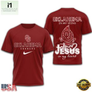Oklahoma Sooners Jesus In My Heart All Over Print Shirt