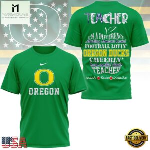 Oregon Ducks Teacher Teach Love Inspire All Over Print Shirt