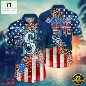 Seattle Mariners 4TH Of July Red White Summer Hawaiian Shirt