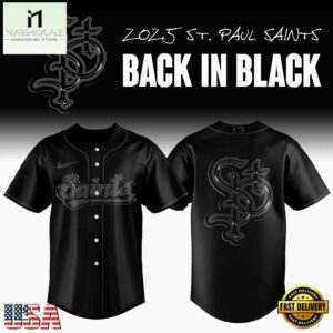 St. Paul Saints MLB Back In Black Baseball Jersey For Fans