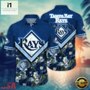 Tampa Bay Rays Floral Emblem Summer Hawaiian Shirt