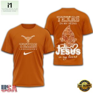 Texas Longhorns Jesus In My Heart All Over Print Shirt
