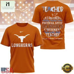 Texas Longhorns Teacher Teach Love Inspire All Over Print Shirt