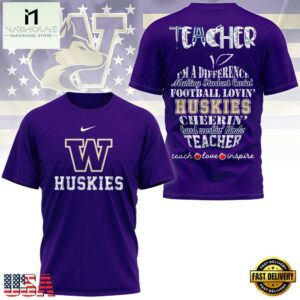Washington Huskies Teacher Teach Love Inspire All Over Print Shirt