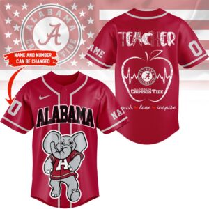 Alabama Crimson Tide Mascot Teacher Appreciation Month Baseball Jersey
