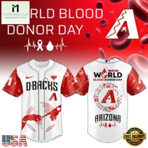 Arizona Diamondbacks MLB x World Blood Donor Day Baseball Jersey For Fans