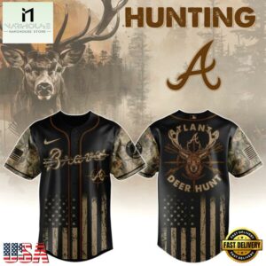 Atlanta Braves MLB x Deer Hunting Baseball Jersey Shirt