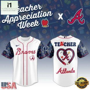Atlanta Braves MLB X Teacher Appreciation Week Baseball Jersey Shirt