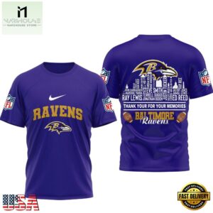 Baltimore Ravens Football Legends of the Game 3D Shirt