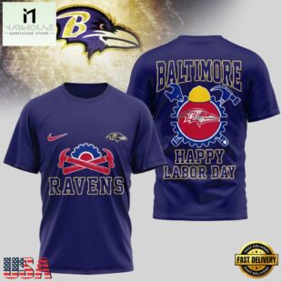 Baltimore Ravens NFL Happy Labor Day 2025 Uniesx 3D Shirt