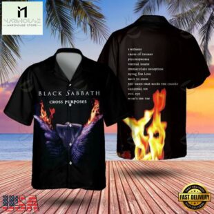 Black Sabbath Cross Purposes Fire & Wings Hawaiian Shirt