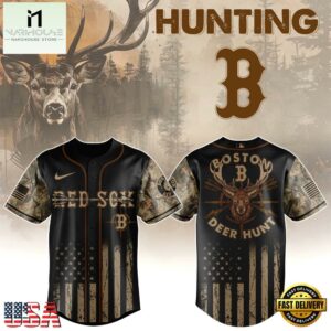 Boston Red Sox MLB x Deer Hunting Baseball Jersey Shirt