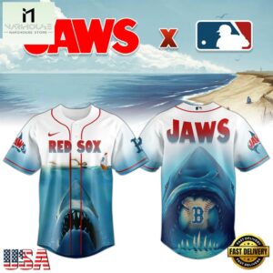 Boston Red Sox MLB x JAWS Baseball Jersey Shirt For Fans