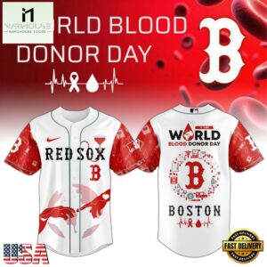 Boston Red Sox MLB x World Blood Donor Day Baseball Jersey For Fans