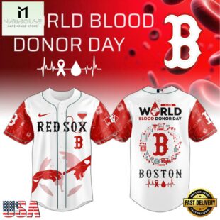 Boston Red Sox MLB x World Blood Donor Day Baseball Jersey For Fans