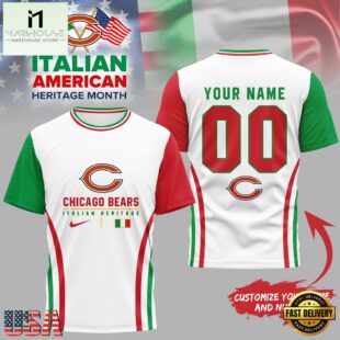 Chicago Bears NFL Italian American Heritage Month 3D Shirt