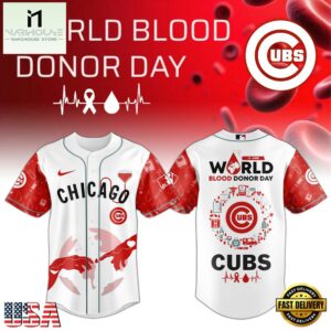Chicago Cubs MLB x World Blood Donor Day Baseball Jersey For Fans