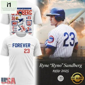 Chicago Cubs Ryne Sandberg Forever White T Shirt