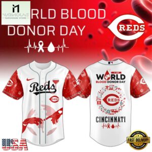 Cincinnati Reds MLB x World Blood Donor Day Baseball Jersey For Fans