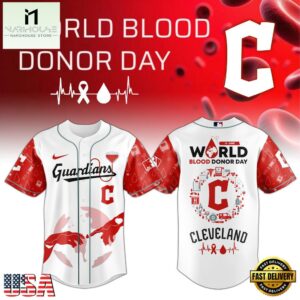 Cleveland Guardians MLB x World Blood Donor Day Baseball Jersey For Fans
