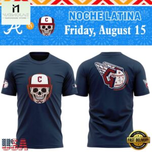 Cleveland Guardians NOCHE LATINA Skull Logo T Shirt