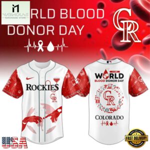 Colorado Rockies MLB x World Blood Donor Day Baseball Jersey For Fans