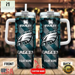 Custom Name Philadelphia Eagles Stainless Steel Tumbler 40Oz For Fans