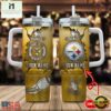 Custom Name Pittsburgh Steelers NFL Metal Style Stainless Steel Tumbler 40Oz