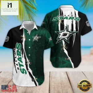 Dallas Stars Bold Laces Summer Hawaiian Shirt