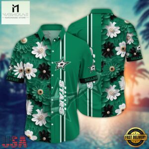Dallas Stars Bold Petal Summer Hawaiian Shirt