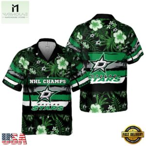 Dallas Stars Champions Floral Summer Hawaiian Shirt