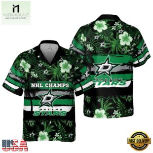Dallas Stars Champions Floral Summer Hawaiian Shirt