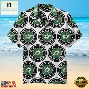Dallas Stars Circular Emblem Summer Hawaiian Shirt