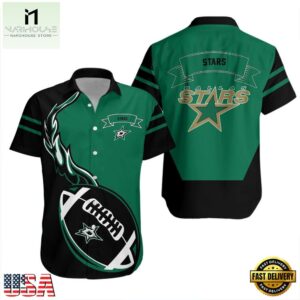 Dallas Stars Flaming Football Summer Hawaiian Shirt