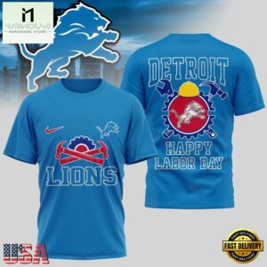 Detroit Lions NFL Happy Labor Day 2025 Uniesx 3D Shirt