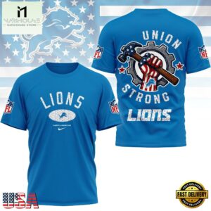 Detroit Lions Union Strong Labor Day All Over Print Shirt