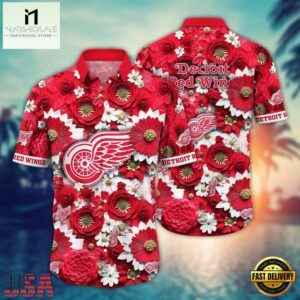 Detroit Red Wings Blooming Pride Summer Hawaiian Shirt