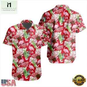 Detroit Red Wings Flamingo Paradise Summer Hawaiian Shirt