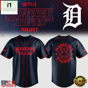 Detroit Tigers Stranger Things Night Limited Baseball Jersey