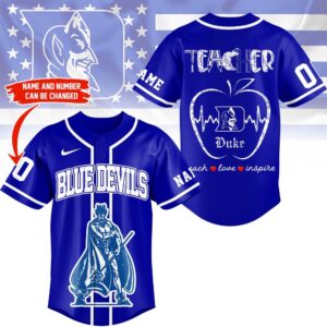 Duke Blue Devils Mascot Teacher Appreciation Month Baseball Jersey