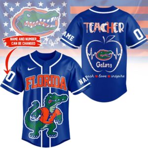 Florida Gators Mascot Teacher Appreciation Month Baseball Jersey