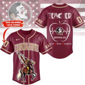 Florida State Seminoles Mascot Teacher Appreciation Month Baseball Jersey