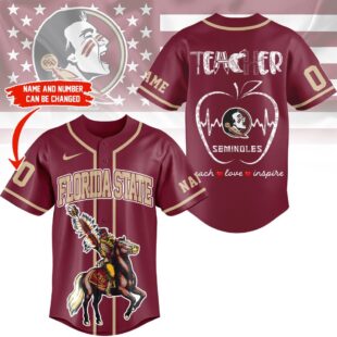 Florida State Seminoles Mascot Teacher Appreciation Month Baseball Jersey