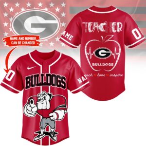 Georgia Bulldogs Mascot Teacher Appreciation Month Baseball Jersey