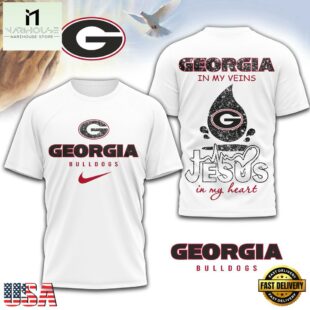 Georgia Bulldogs NCAA Jesus In My Heart 3D Shirt