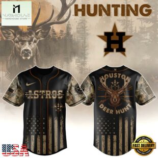 Houston Astros MLB x Deer Hunting Baseball Jersey Shirt