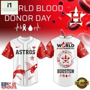 Houston Astros MLB x World Blood Donor Day Baseball Jersey For Fans