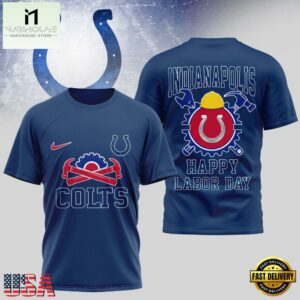 Indianapolis Colts NFL Happy Labor Day 2025 Uniesx 3D Shirt