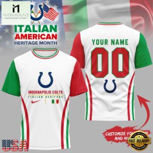 Indianapolis Colts NFL Italian American Heritage Month 3D Shirt