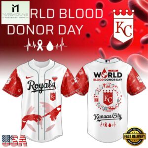 Kansas City Royals MLB x World Blood Donor Day Baseball Jersey For Fans